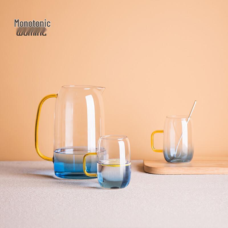 Marble Glass Water Pitcher & Tumbler Set