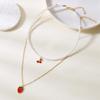 Multilayered Beaded Necklaces with Strawberry Pendant Handmade With Bead Materials Perfect For Everyday And Party Wear