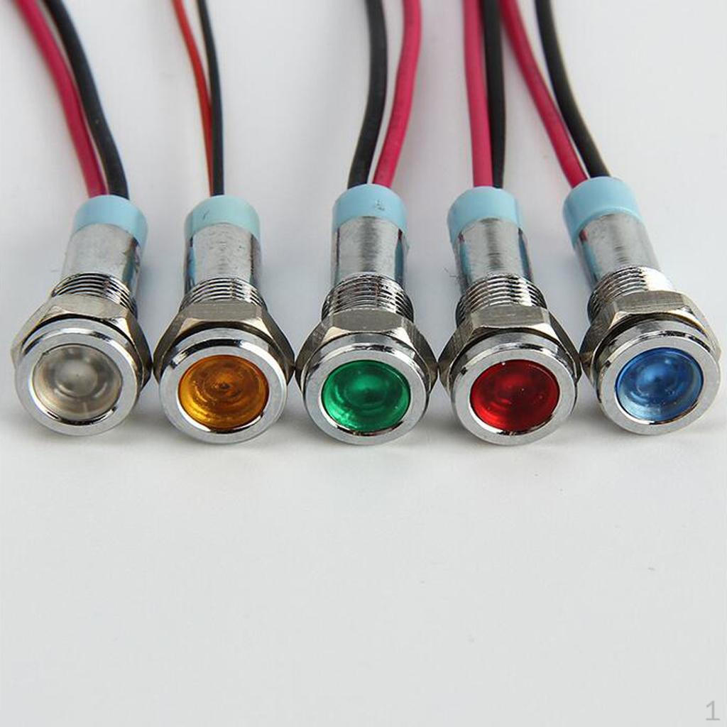 

5pcs LED Indicator 6mm 6V Light Panel Signal Dash Bulbs Lamps