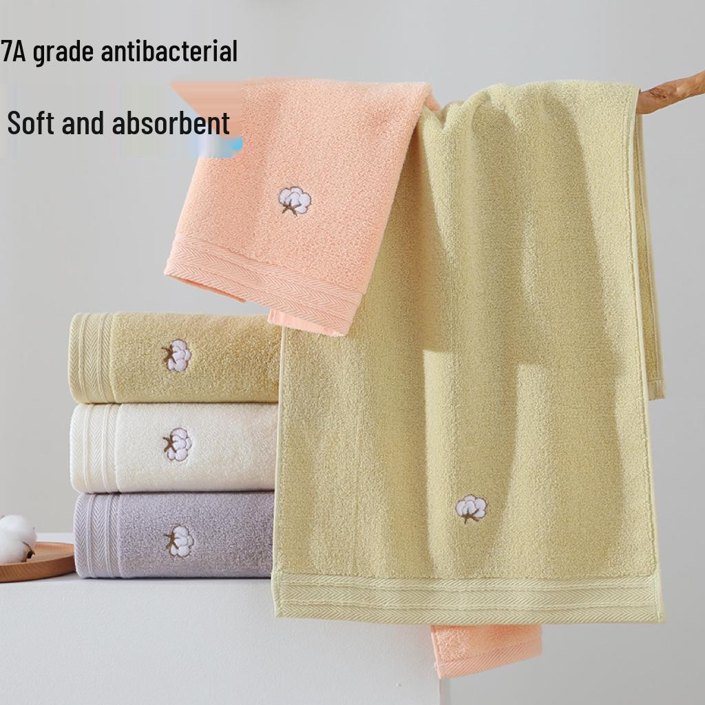 Pure Cotton Absorbent Soft Face Towel - Thickened Daily Use, Embroiderable, Gift Box Option Available