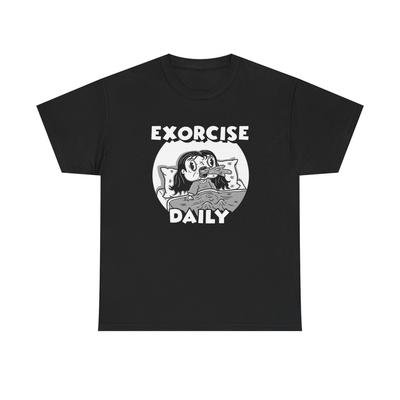 Exorcise Daily Funny GYM Graphic T Shirt NEW Heavy Cotton Tee