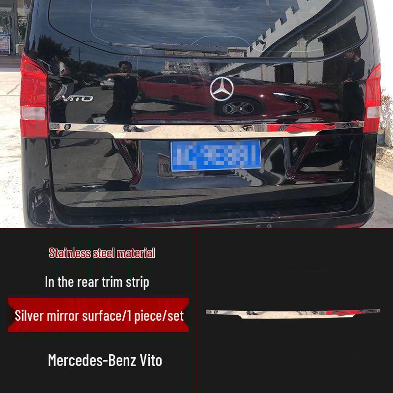 Stainless Steel Rear Bumper, Tailgate & Window Trim for 2016-2022 Volkswagen Vito.