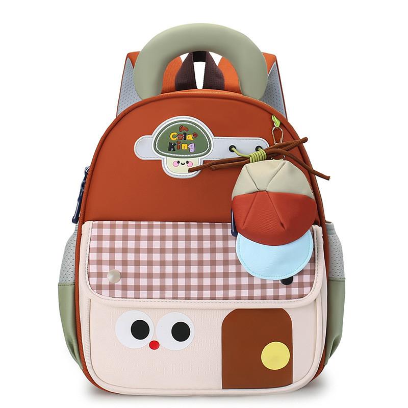 Unisex Cartoon Preschool Backpack With Durable Nylon And Fun Pattern For Learning