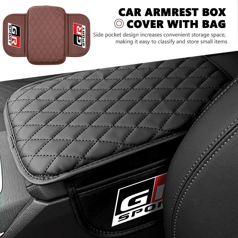 For S9 Car Armrest Box Pad Auto Protective Armrest Mat Storage Bag Interior Accessory Yaris Corolla Rav4 GR Auris Cruiser JH9