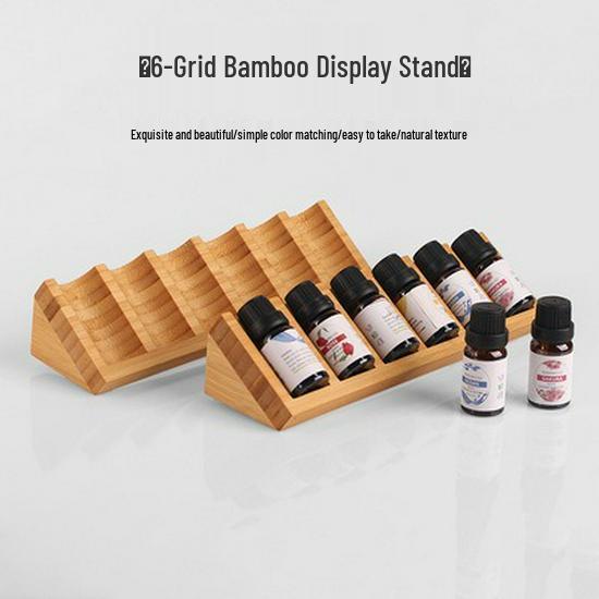 In-stock 6-Slot Wooden Essential Oil Display and Storage Rack