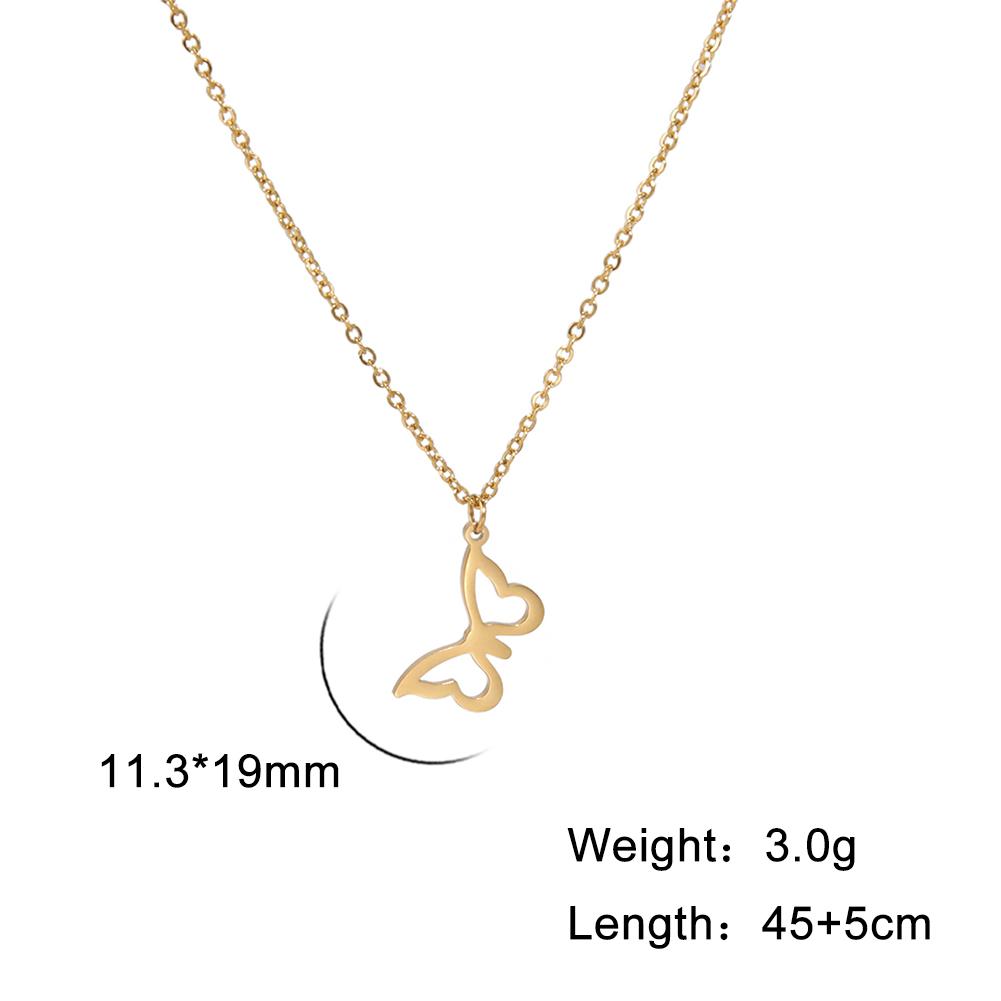 Cazador Korean Stainless Steel Butterfly Pendant Necklace Trendy Gold Color Chain Necklaces For Women Jewelry Gifts New 2026