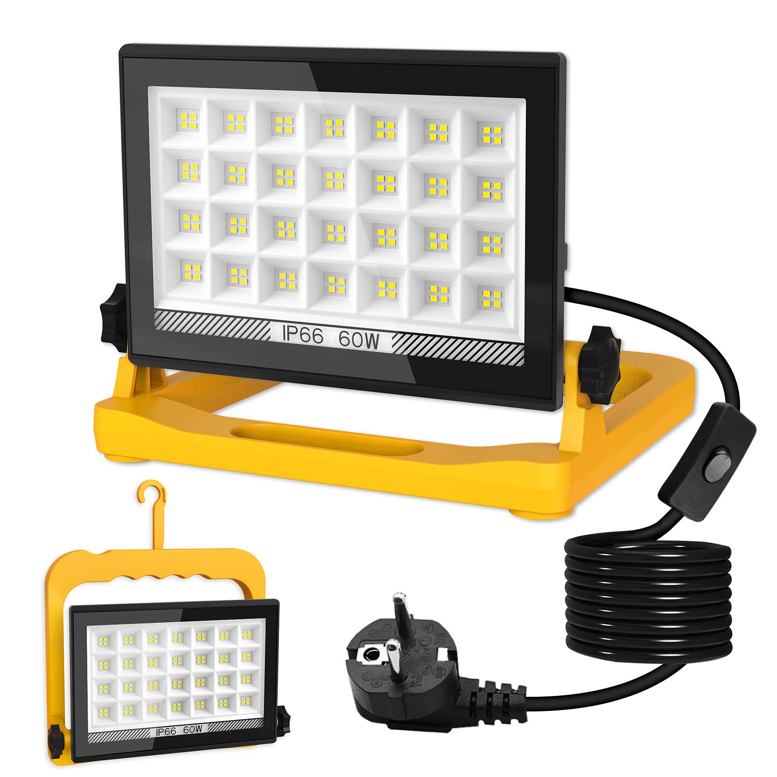 

60 Вт 5400 лм складной рабочий светильник на подставке IP66 водонепроницаемый 112 светодиодов магнитный рабочий светильник вращающийся портативный рабочее освещение на открытом воздухе EU PLUG