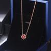 ZHOUYANG Rose Flower Pendant Necklaces For Women Girls Simple Red Zircon Rose Gold Color Birthday Gift  Fashion Jewelry N179