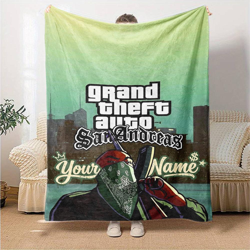 Grand Theft Auto Personalized Name Blanket Gift Personalized Blanket Comfortable Throw For Couch Chair Bedding Livingroom All-Season Use