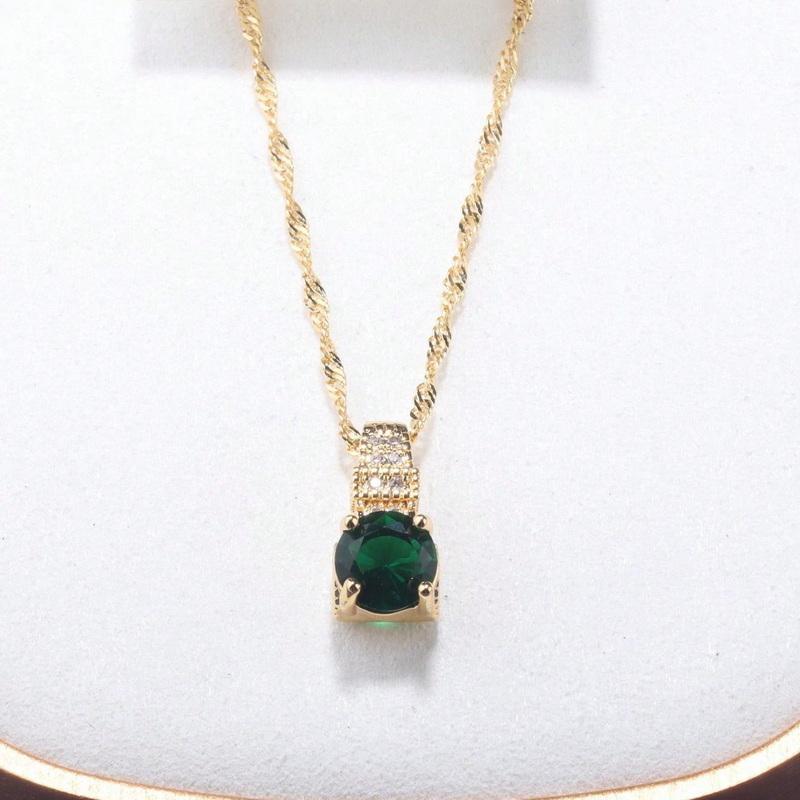 5-Piece New Moroccan Wedding Jewelry  Gold Plated Costume Necklace And Earrings Green Sets African Women Classic Accessories