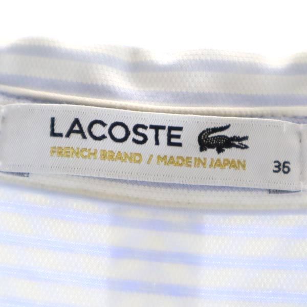 Lacoste Dámská košile s dlouhým rukávem se vzorem pruhů M Bílý systém Použitá