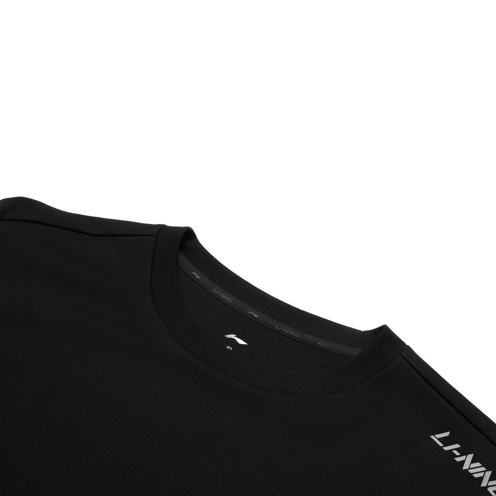 Li Ning Cooling Tea T Ice Silk Quick Dry Comfortable Solid Color Round Neck Casual Sports Short Sleeve T-Shirt Men Tops Black ATSU731-8