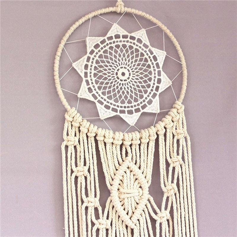 2X Hand Woven Dreamcatcher Circle Macrame Kit Macrame Wall Hanging Supplies Craft Macrame Wall Hanging Supplies