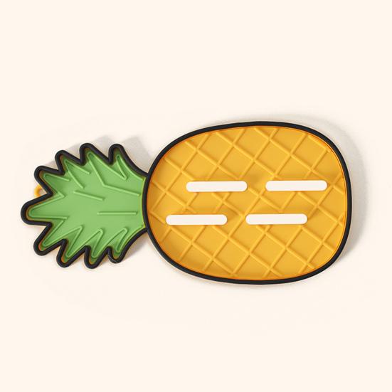 Ananas Silikon Topfdeckelhalter Rutschfest Hitzebeständig Spülmaschinenfest Küchenarbeitsplatte Obstform Topfdeckelaufbewahrung Trocknungsmatte