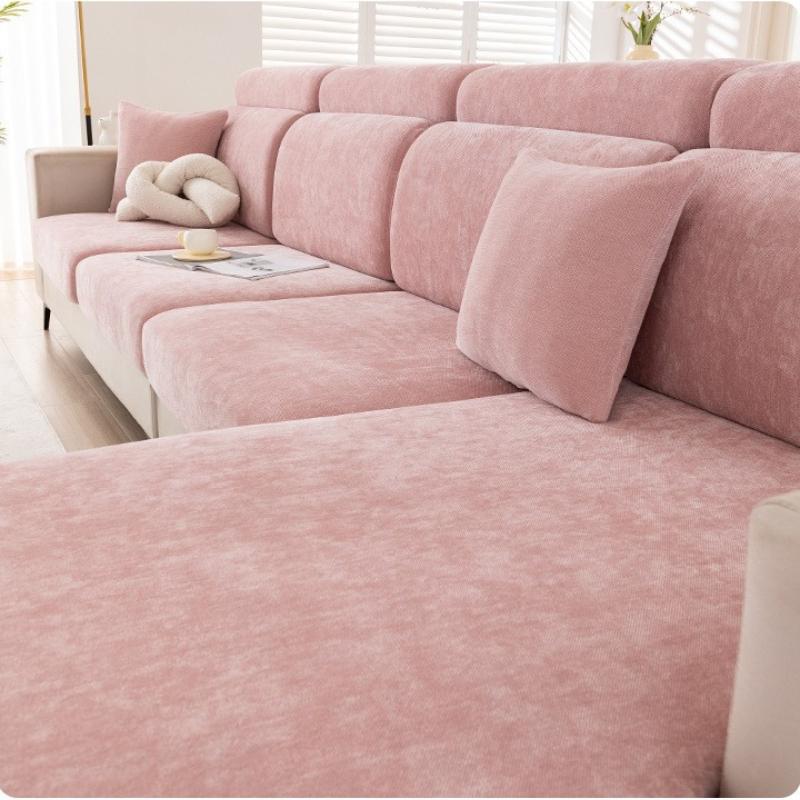 Universal Elastic Sofa Cover Full Backrest Headrest Slipcover Simple Style Chenille Seat Cushion Cover For Living Room Furniture