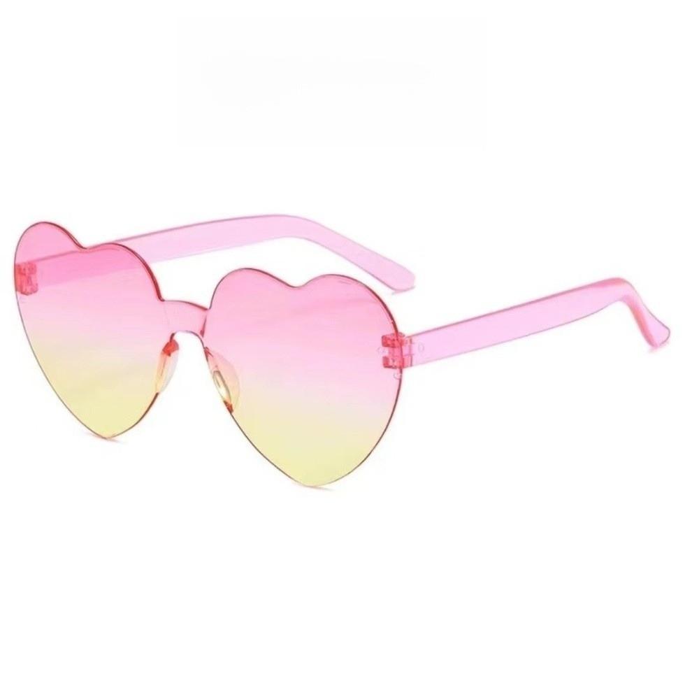 Trendy Love Heart Shape Sunglasses UV Protection Colorful Gradient Sunglasses  Women
