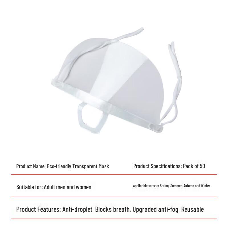 COKRSUPE Transparent Anti-Fog Catering Face Masks