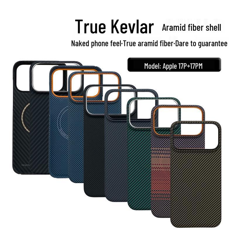 iPhone 17 Pro Kevlar Aramid Fiber Magnetic Case - Fingerprint Resistant
