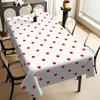 Charming Red Polka Dot Print Tablecloth, Classic White Base Table Cover for Dining, Tea Table & Festive Party Decor