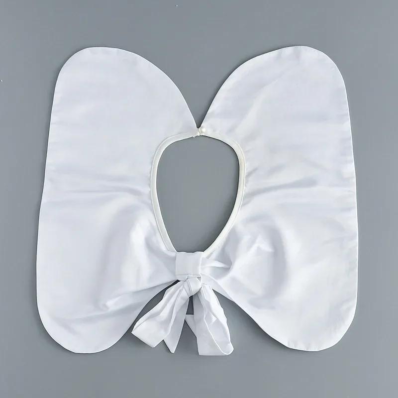 Girls Bowknots Lapel Fake Collar Shawl for Women's Shoulder Wraps White Shawl Sweater Wrap Detachable False Collar