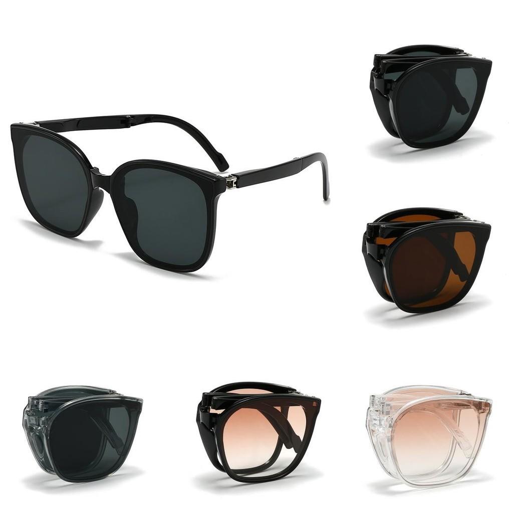 2024 New Arrival Small Fresh Stylish Women's High-grade Feeling Folding Sunglasses Uv Protection Big Frame Travel Sunscreen