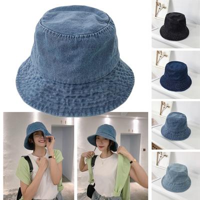 New Unisex Cotton Bucket Hats Summer Multicolors Sunscreen Panama Hat Solid Color Fabric Sunbonnet