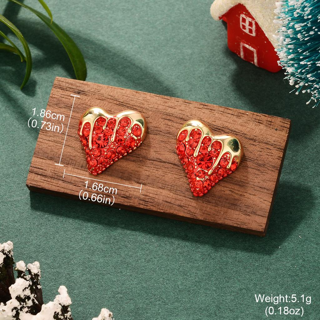 Medieval Vintage Geometric Vintage Love Zirconium Earrings Autumn Winter Christmas Irregular Fashion Commuter Earrings