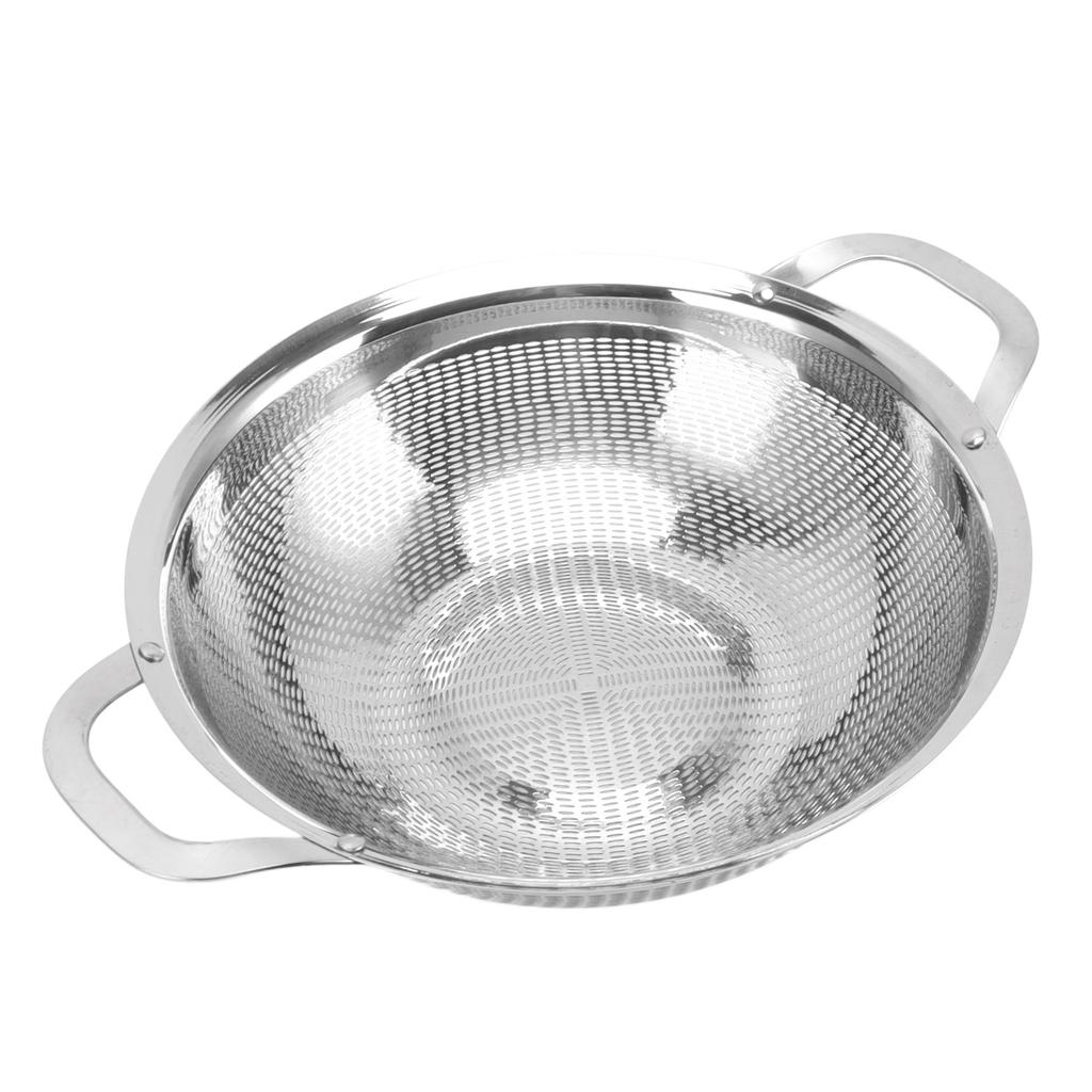 Stainless Steel Colander Multipurpose Mesh Strainer Baskets Fruit Vegetable Drain Basket with Handles for Kitchen Supply