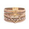 Magnetic Clasp Leather Bracelet Bangle Multi-layer Multi-Layer Bracelet  Festival Gift