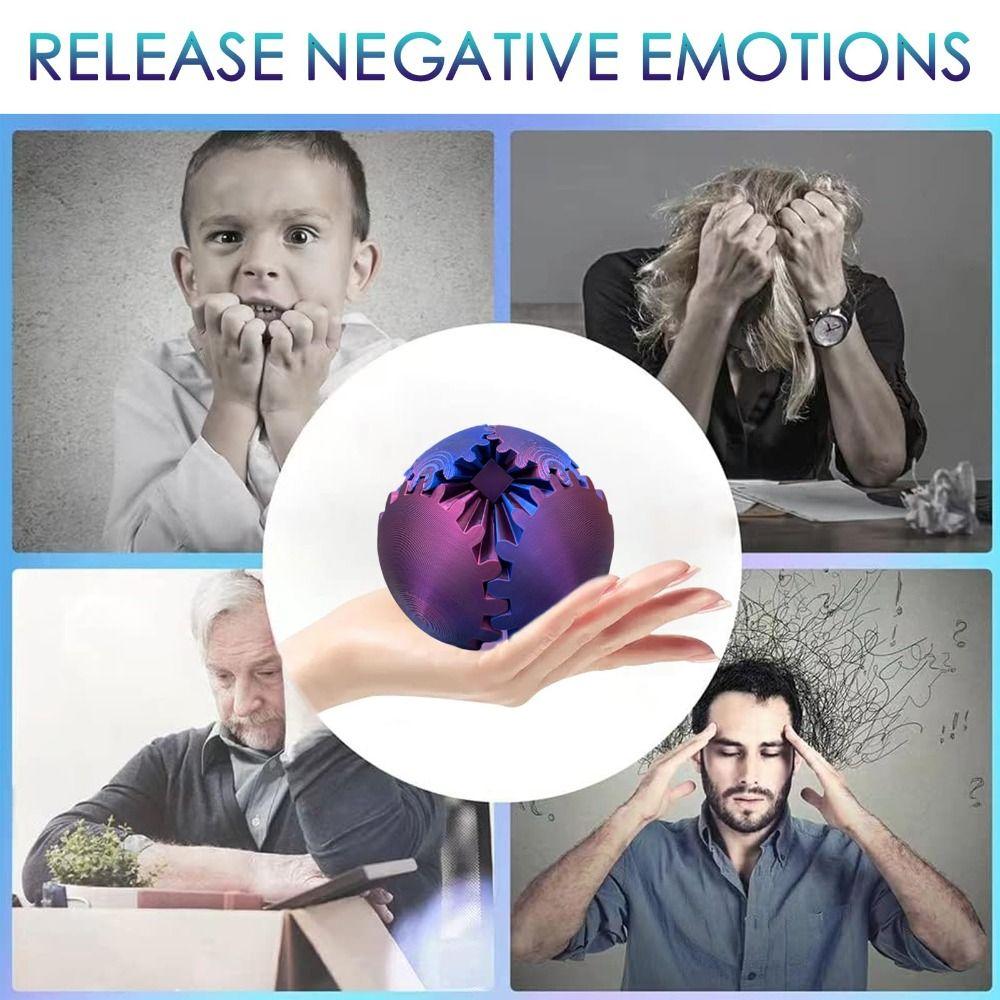 Anxiety Relaxing 3D Printed Gear Ball Gear Sphere Stress Ball New Spin Ball for Adults