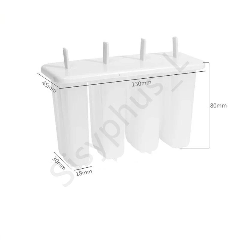4-Link Old Popsicle Mold With Lid Reusable Children's Creative Popsicle Mold Homemade Mung Bean Popsicle Ice Cream Frozen Molds