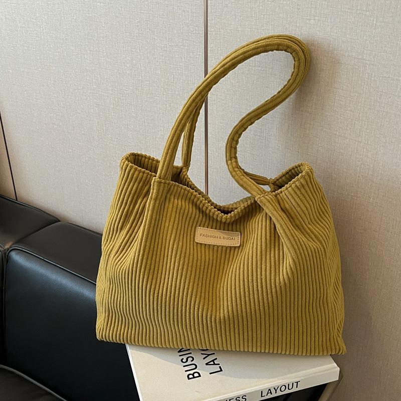 Large capacity corduroy tote bag women's new casual versatile commuter bag simple shoulder bag