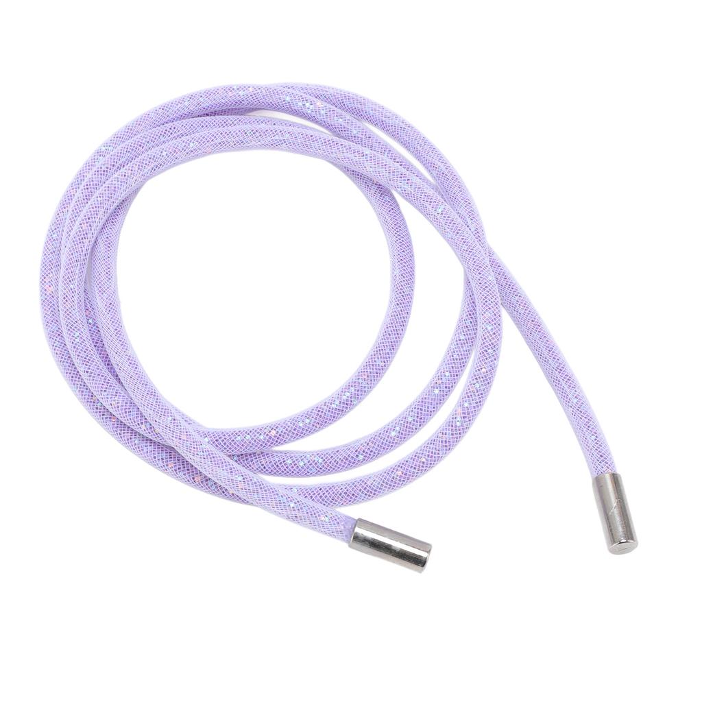 Glitter Drawstring Cord White Mesh Shiny Sequin Round String for Hoodie Clothing Shoe Sweatpants 138cm