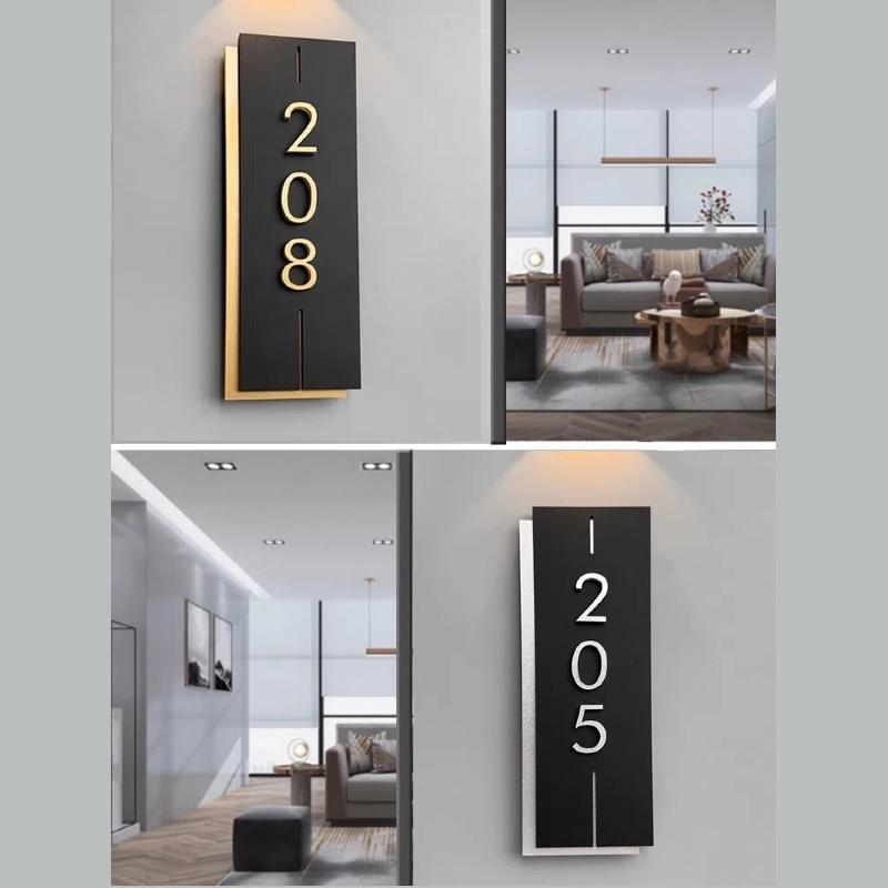 Acrylic Modern Door Plate Shop Sign Customize House Number For Home Office Flats Restaurant Hotel Cafe Bar Home Decor Plate