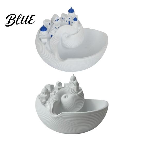 Blue Dome Ring Holder Santorinistyle Catchall Bowl Catch All Tray Organizer Greek Island Organizer Desktop Decor Shell Small Accessory Storage for