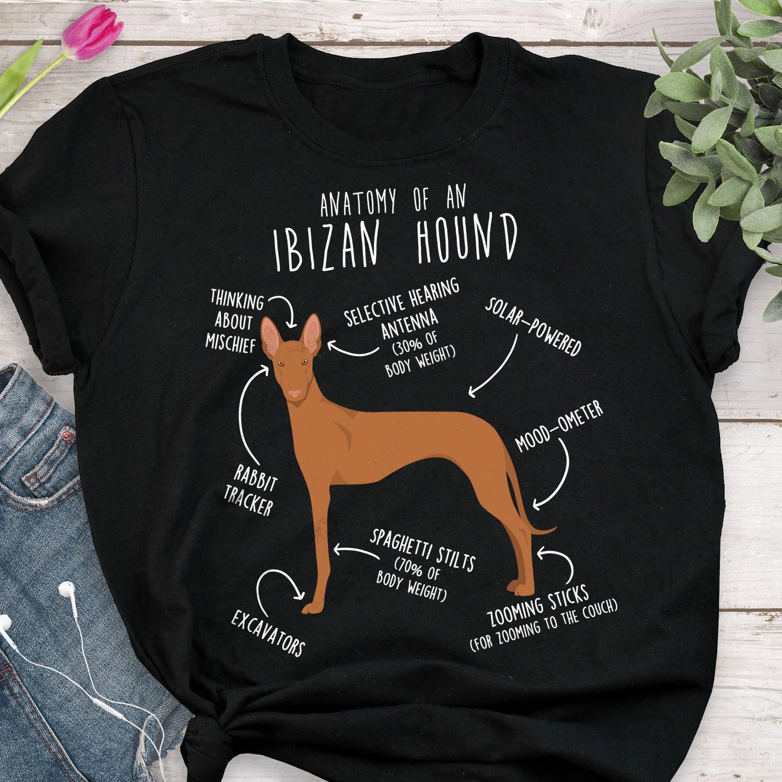 Ibizan Hound Shirt, , , Cute Red Beezer T-shirt, Funny Dog Lover Gift, Pet Tee, Mom, Dad, Podenco Ibicenco Warren Hound Ca Eivissenc 130