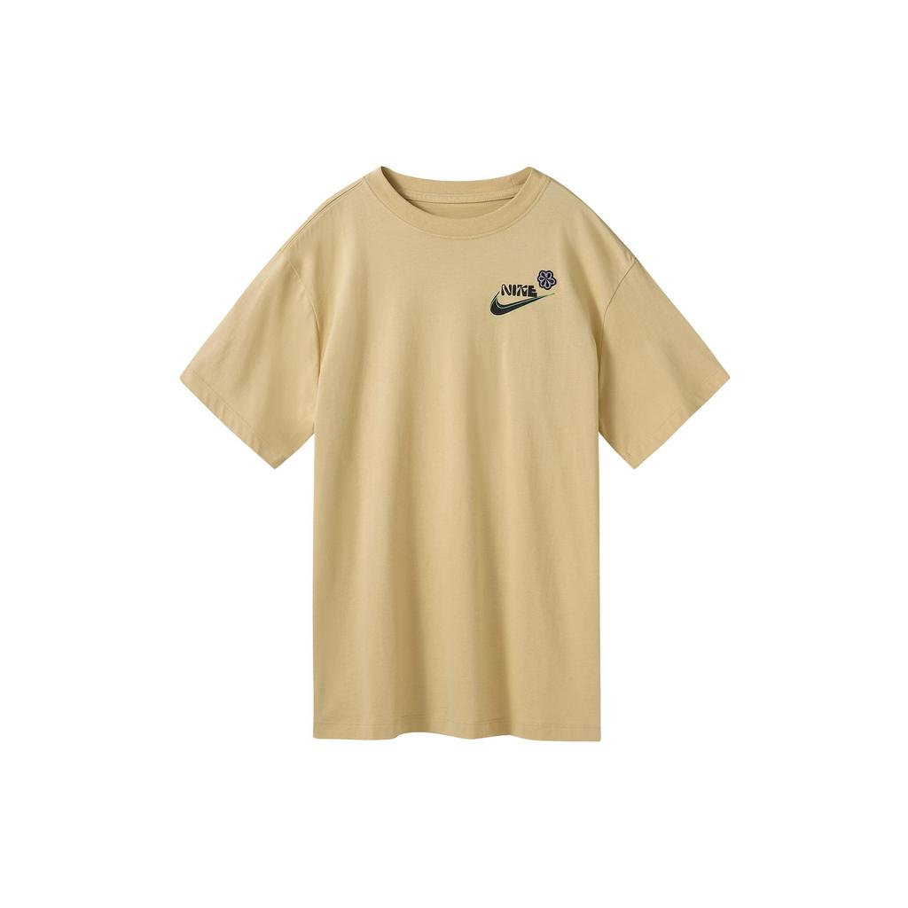 Nike T Shirts Women's Khaki Crew Neck Moderate Straight Fit DR9003-252