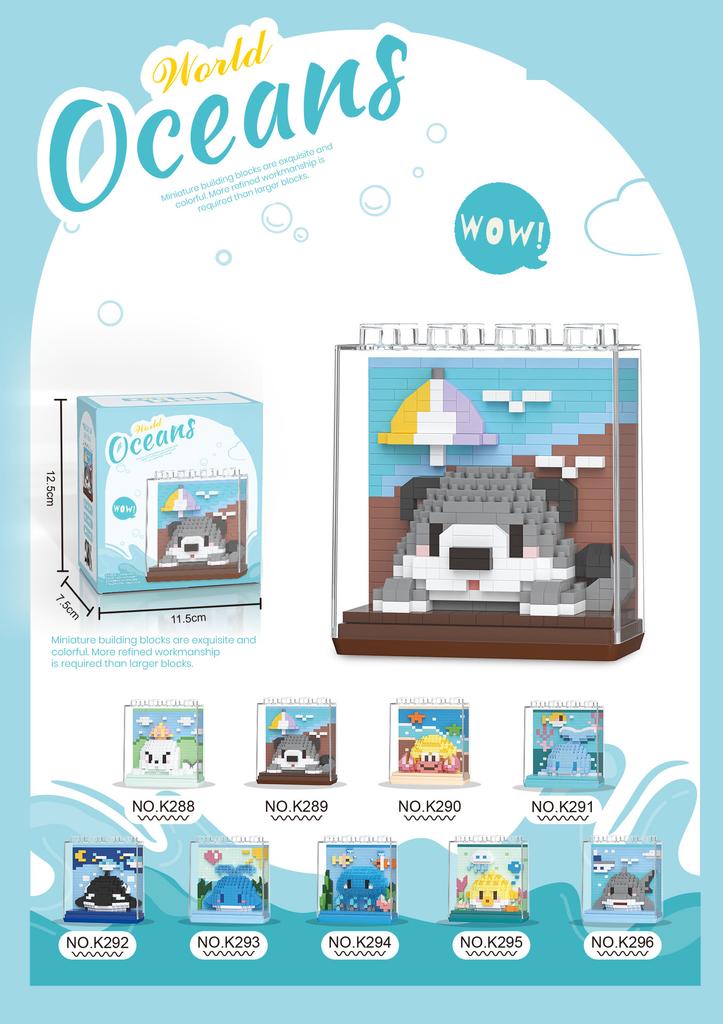 Sea Animals 3d Constructor Model Building Set Fish Mini Bricks Building Blocks Toy for Children Girls 7 to 10 Year Adults Block
