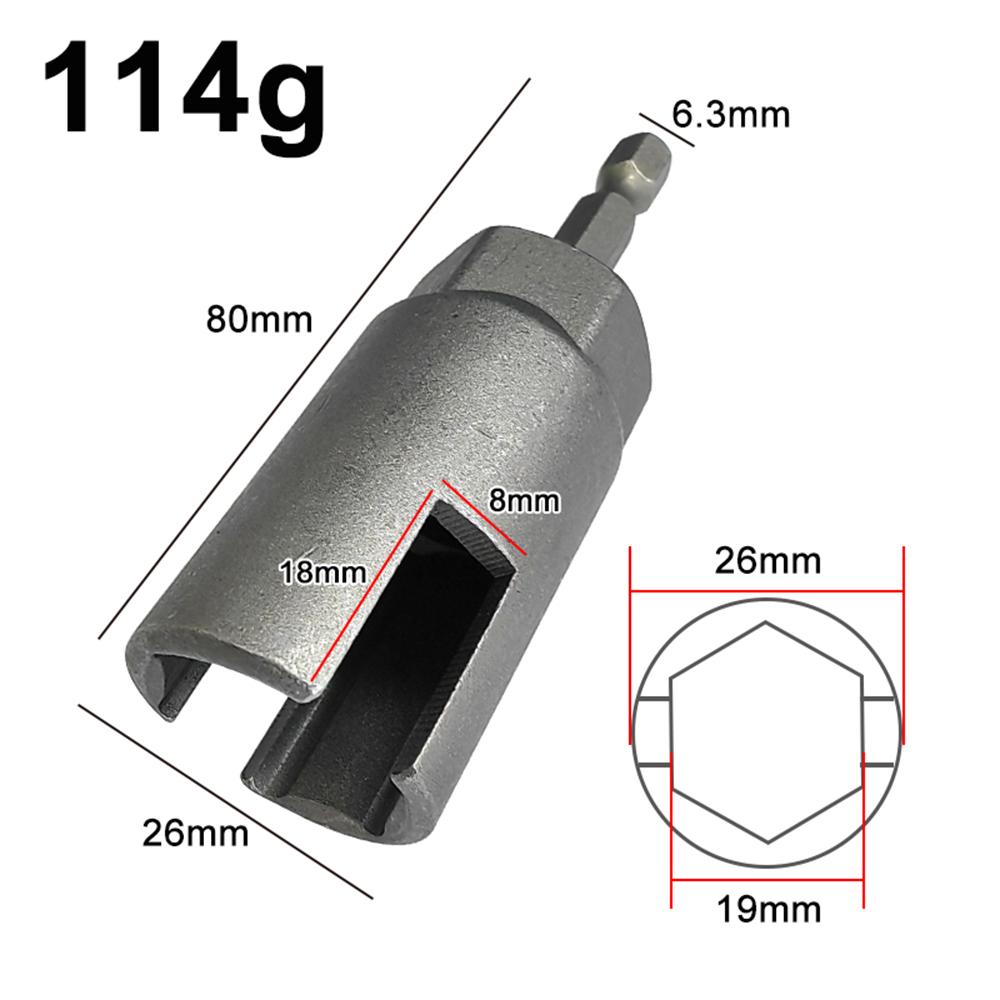 1 szt. Naturalny Kolor Gniazdo z Nacięciami Sześciokątny Uchwyt 80mm Wkrętarka Elektryczna Otwór Motylkowy Klucz Nasadowy Narzędzie Rozszerzające Akcesoria
