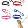 1 Set of Cute Dog Paw Print Leash and Collar Set, Made of Polypropylene Material with Bell, Equipped with Adjustable Buckle, Fashionable and Collar