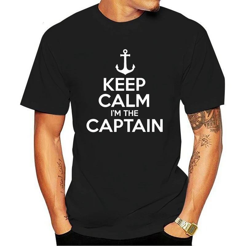Lustiges KEEP CALM I'M THE CAPTAIN T-Shirt Mann Geschenk Motorboot Segeln See Vintage Bedrucktes T-Shirt Kleidung für Frauen
