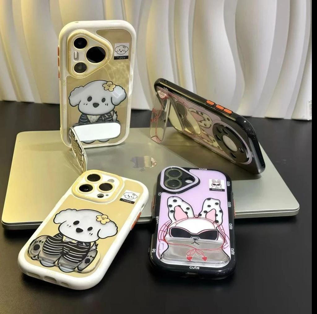 Hollow rabbit puppy suitable for Apple 17 mobile phone case iPhone16Pro/Xiaomi/oppo anti-drop all-inclusive case