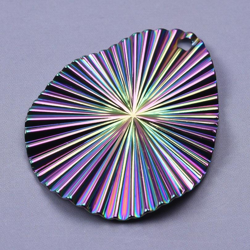 Personality Rainbow Irregular Round Heart Oval Stainless Steel Charm For Jewelry Making Bulk Supplies DIY Simple Earring Pendant