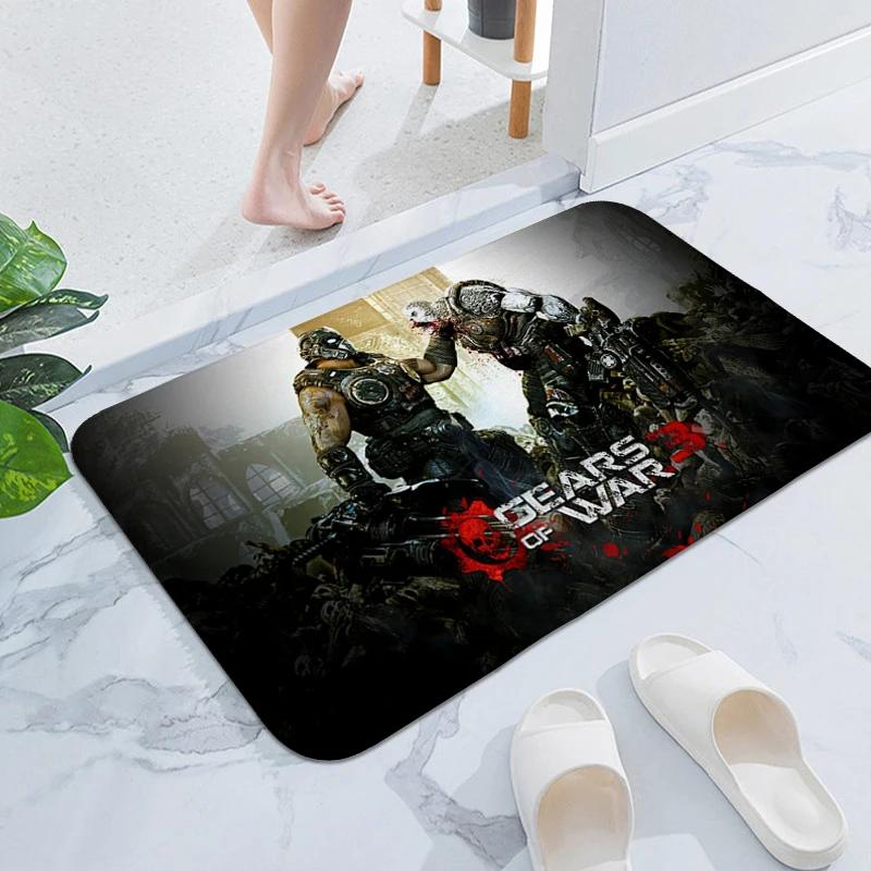 Bathroom Rug A-Gears of War Outdoor Entrance Doormat Hallway Entryway Foot Mat Bedroom Living Room Floor Carpet Anti Slip Home