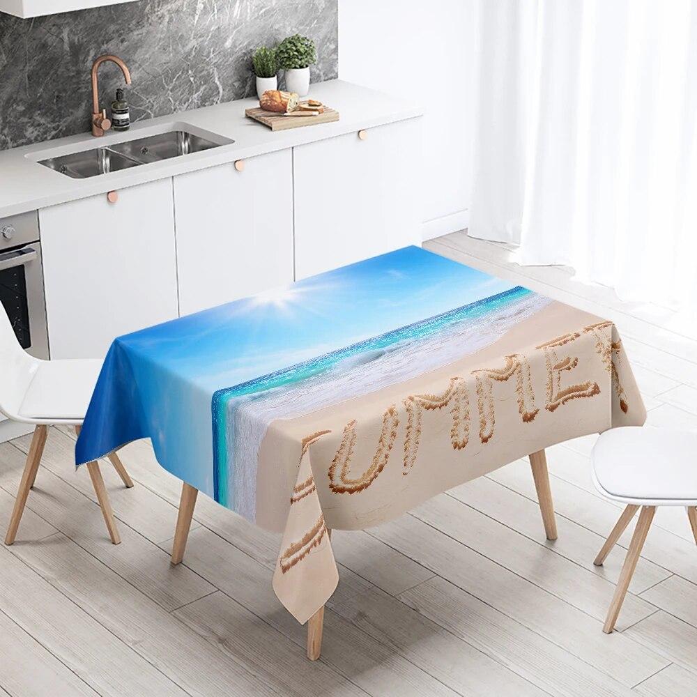 Față de masă imprimată cu floarea-soarelui, peisaj, camping, rezistentă la pete, impermeabilă, masă de bucătărie, decor acasă