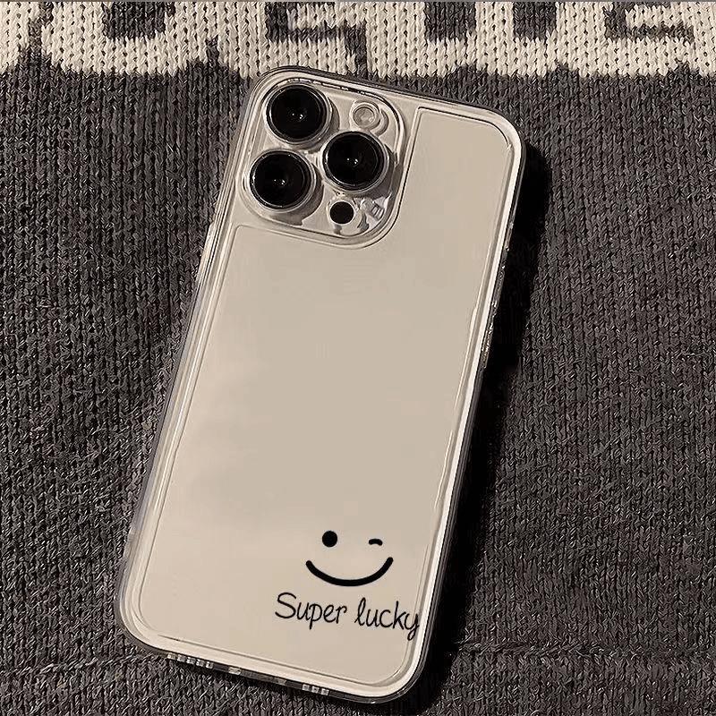 Lucky smiley face is suitable for Apple 16PROMAX mobile phone case iPhone15 anti-drop 14 soft case 13 simple 12 all-inclusive.