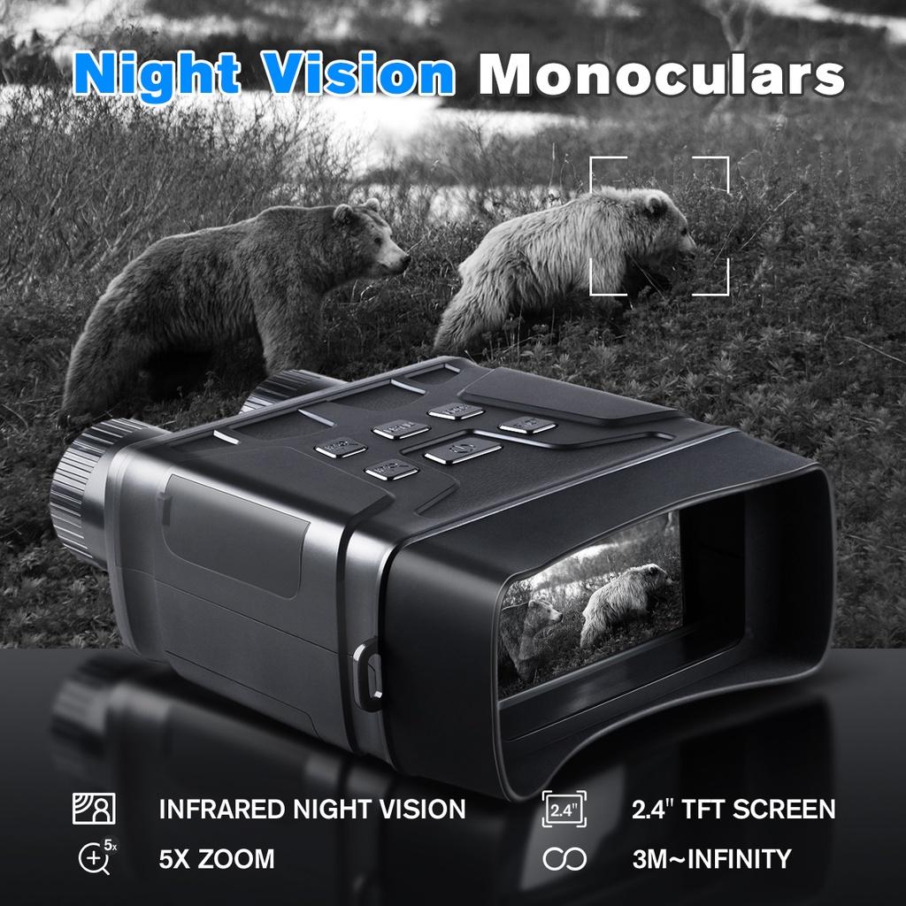 196*130*75mm 1080P binokulární digitální zařízení pro noční vidění 10megapixelový infračervený optický výkonný binokulární dalekohled 5x digitální zoom pro lov