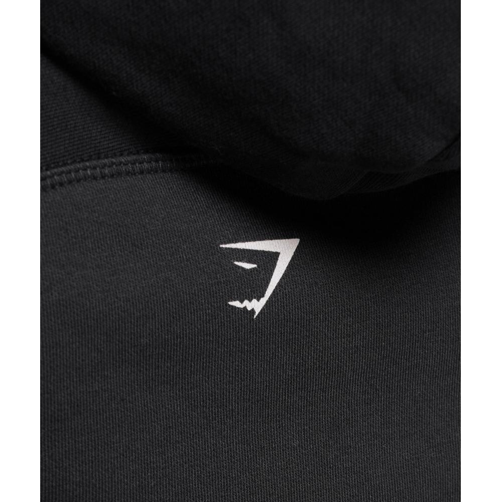 Gymshark Grafická mikina s kapucí Power Department Black B3c3q Bb2j