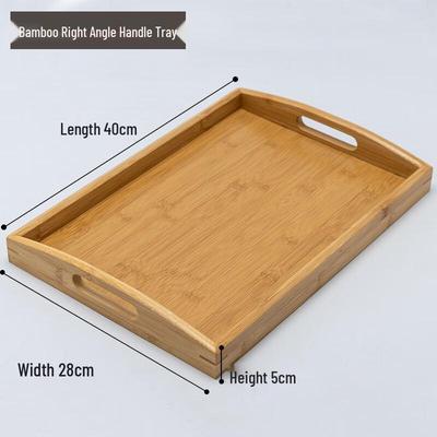 Bandeja de Servicio de Madera de Bambú con Asa