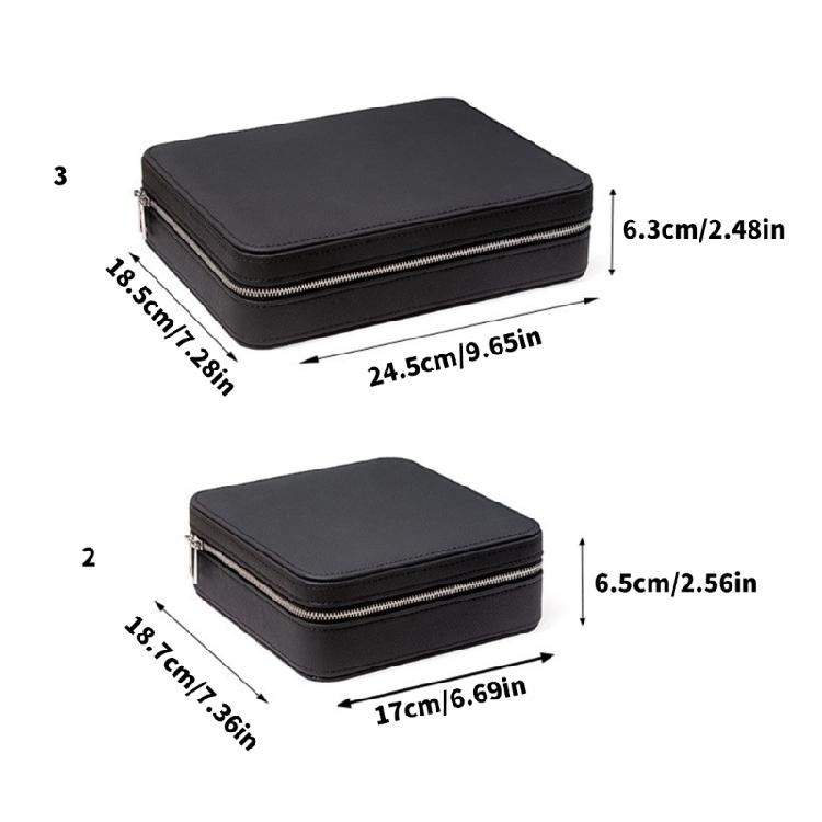 Versatile Sturdy Leather Watch and Eyewear Storage Case with See Through Clear Top for Easy Viewing Home Accessory